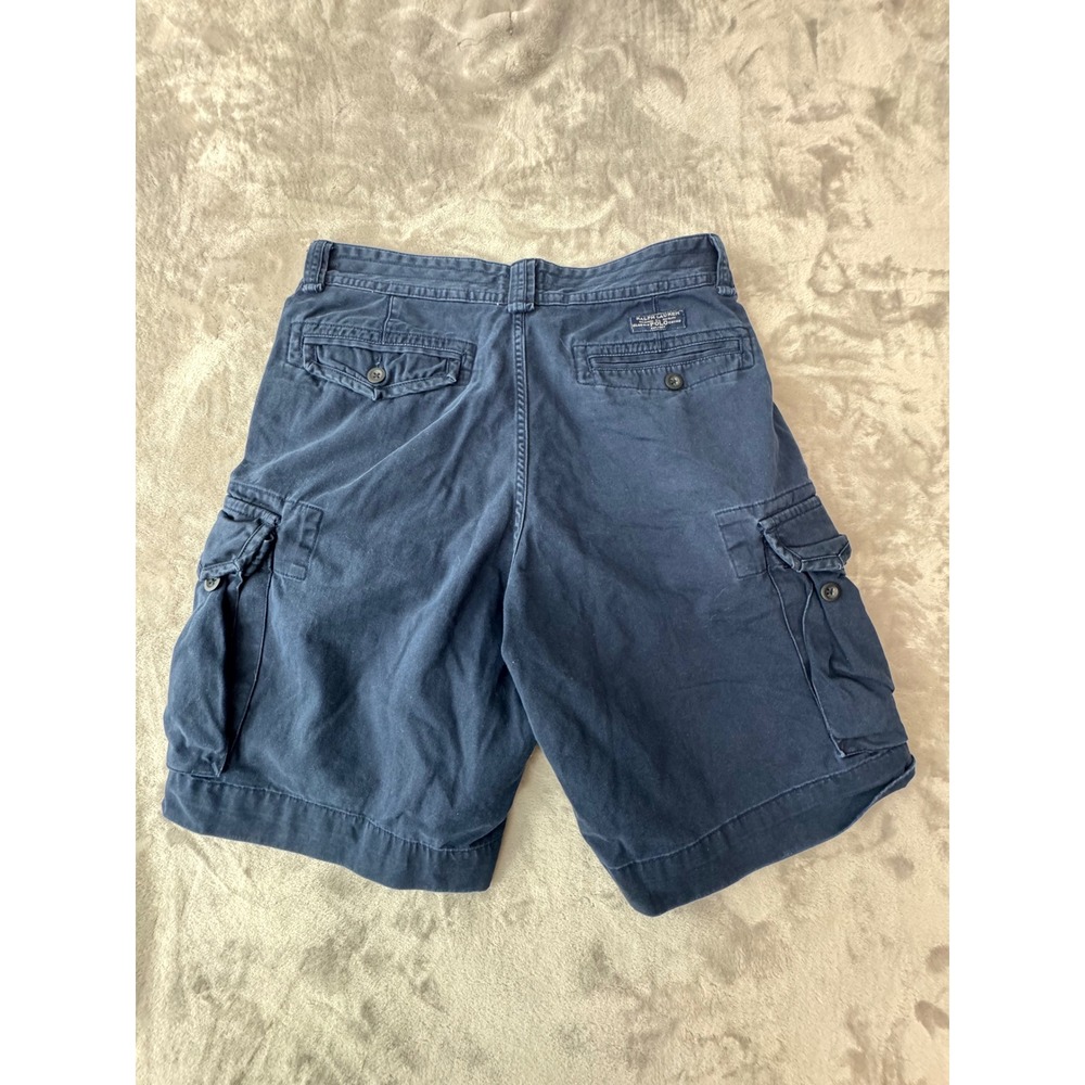 Polo Ralph Lauren Mens Navy Blue Cotton Cargo Shorts Size 33 Utility Relaxed Fit - Picture 8 of 10